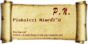 Piskolczi Nimród névjegykártya